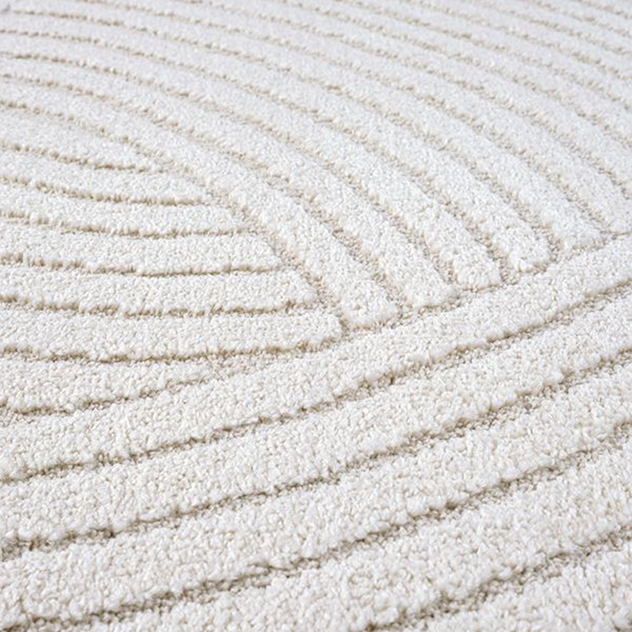 Teppich-Traum Tapis Salon Tapis d'entrée Couloir agréablement Doux Velours Moyen 3D Effet Vagues en crème, 80 x 150 cm