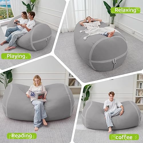 Miniatura 276 de HABUTWAY Puf gigante de 2 pies para adultos, con relleno de espuma viscoelástica, puf grande con funda de terciopelo holandés extraíble para sala de