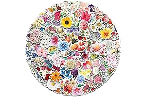 AOWDIAO Flower Stickers: 150 Pcs of Waterproof Floral Vinyl Decals