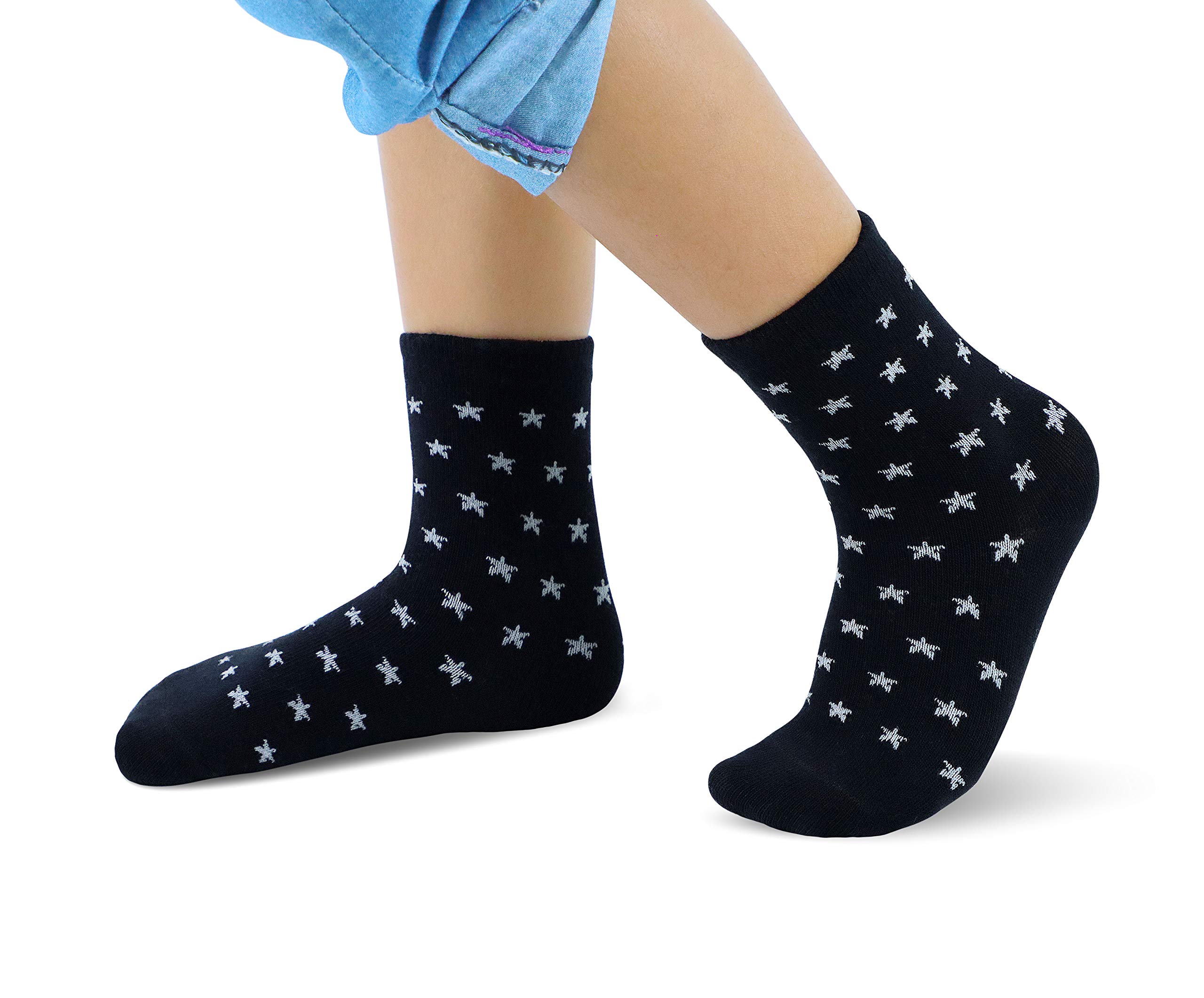 RATIVE Basic Socken Baumwolle Crew für Unisex Baby Säugling Kleinkind Kinder Jungen Mädchen, 12 Paar/Ru-3cun