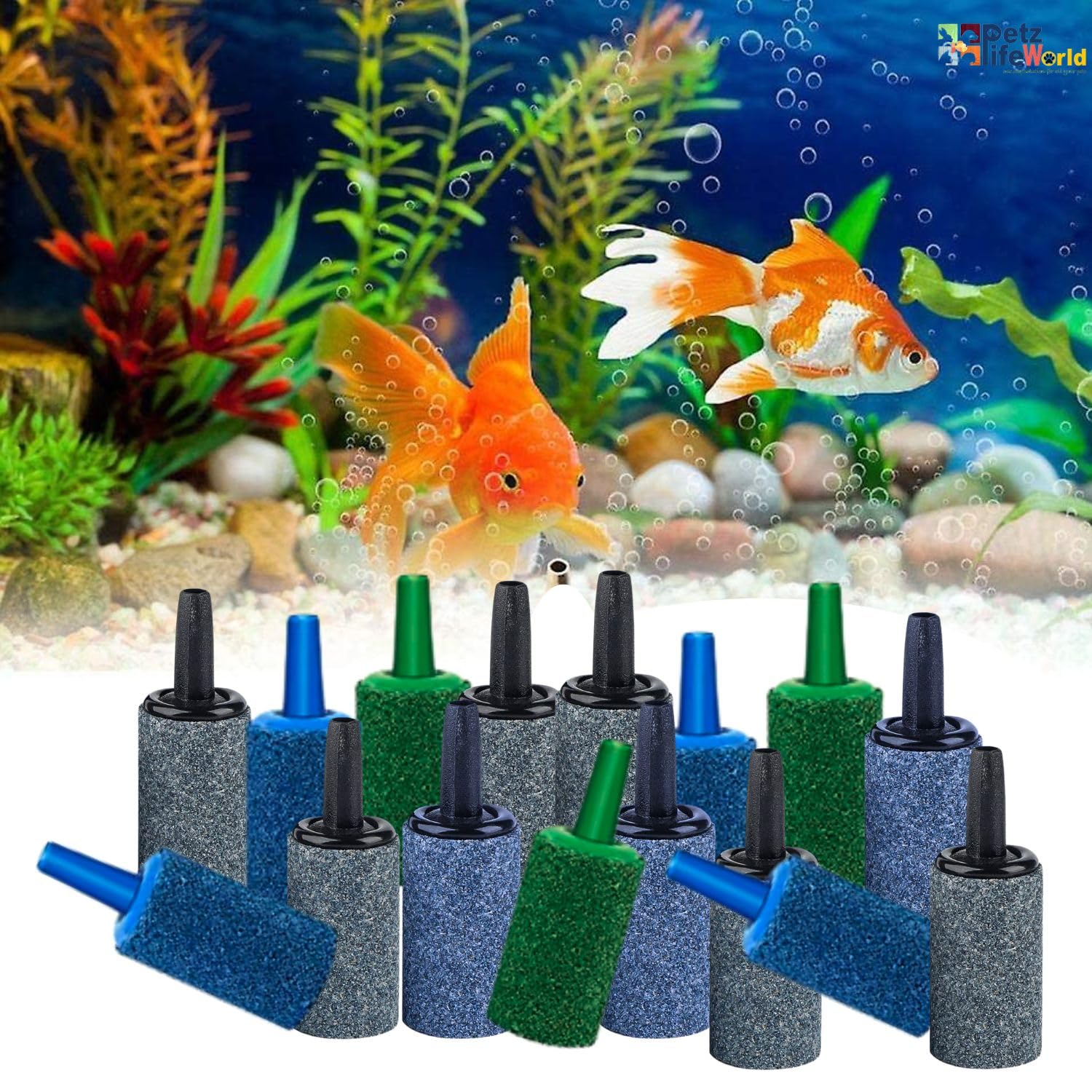 VAYINATO® (Pack of 20) 1 Inch Cylinder Shaped Fish Tank Aquarium Oxygen Aerator Air Stone | Multi Colour by Petzlifeworld (B0CKBMWHDS) Amazon Price History, Amazon Price Tracker