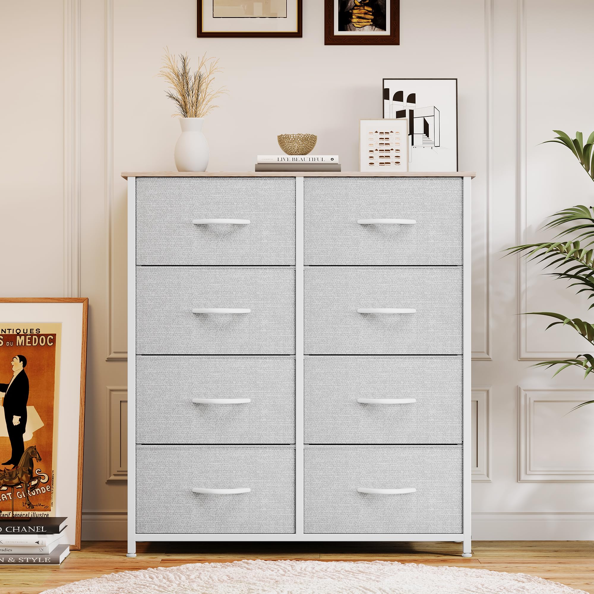 WOLTU-Armoire de Rangement avec 8 Tiroirs de Proximité en Tissu pour Chambre à Coucher, Salon et Couloir  1503
