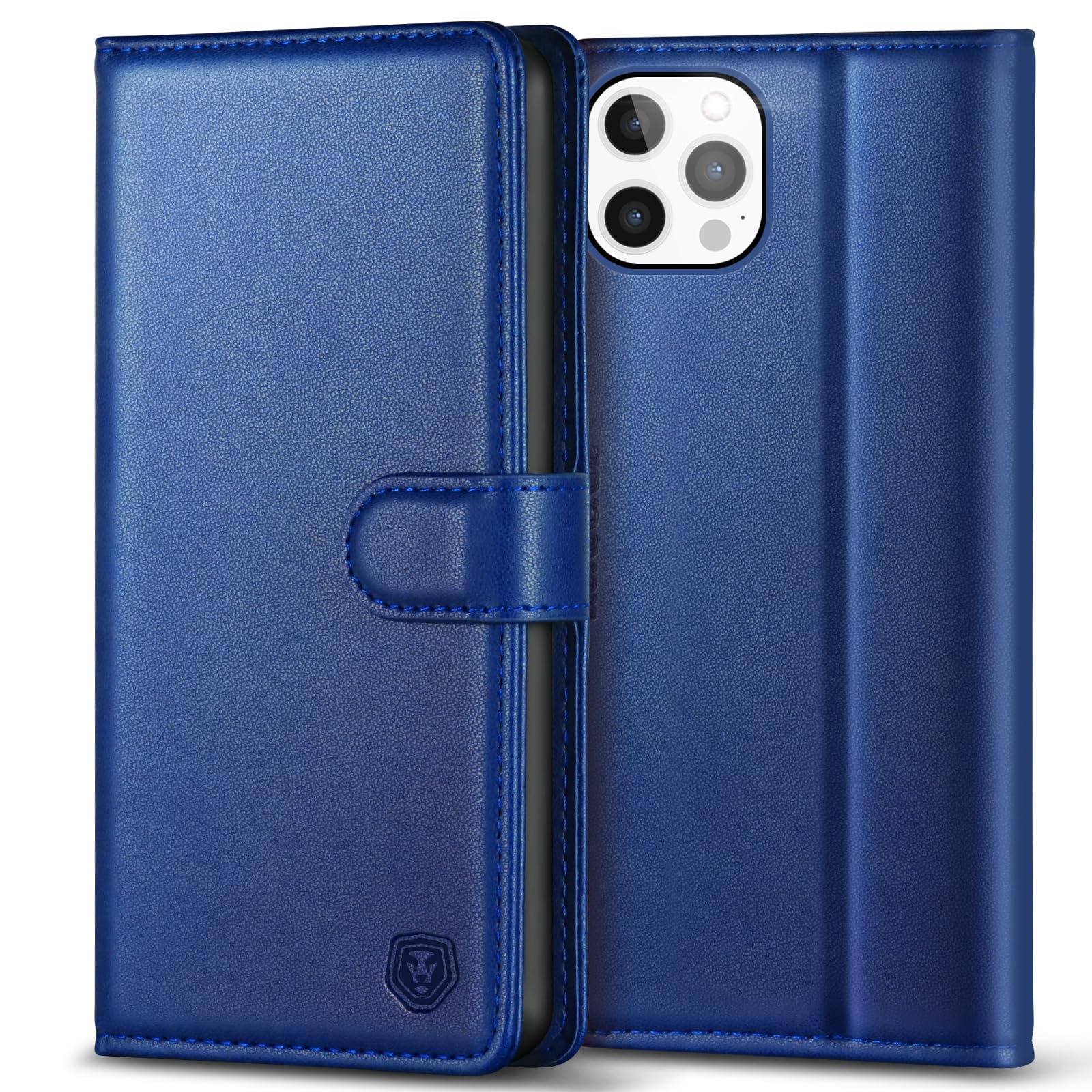 Kuafcase Compatible for iPhone 12 Pro Max Case with 4 Card Slots Magnetic Closure Kickstand Shockproof Protective Phone Case Compatible for iPhone 12 Pro Max