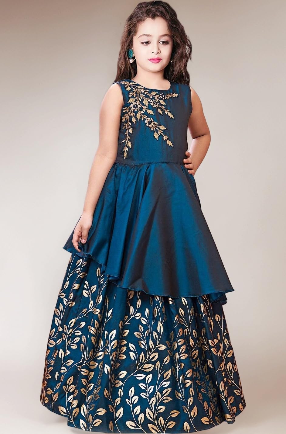 Teal Girls Party Wear Dress