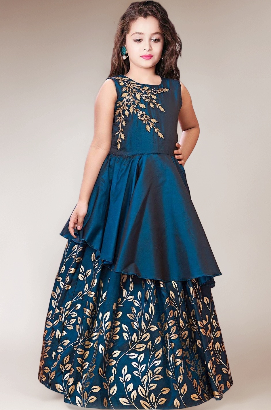 Teal Girls Party Wear Dress