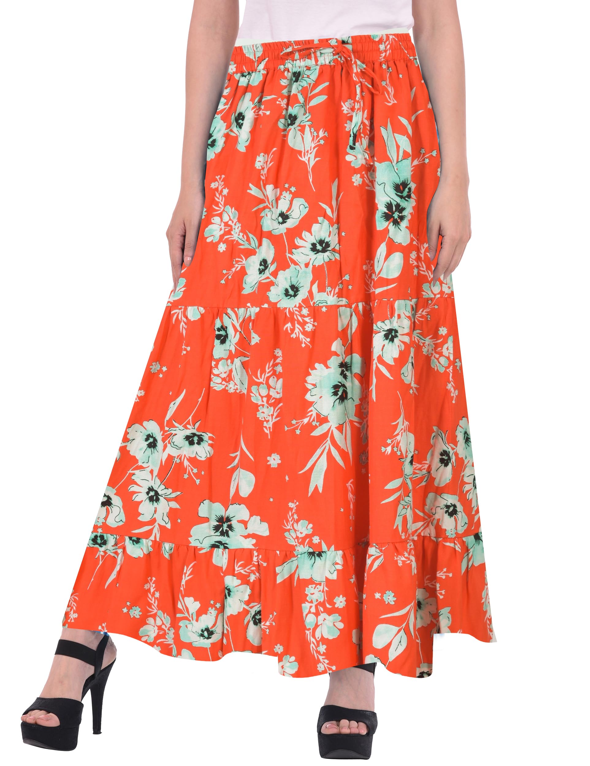 cotton breeze Women's Cotton A-line Skirt Multi Coloured-picture-27