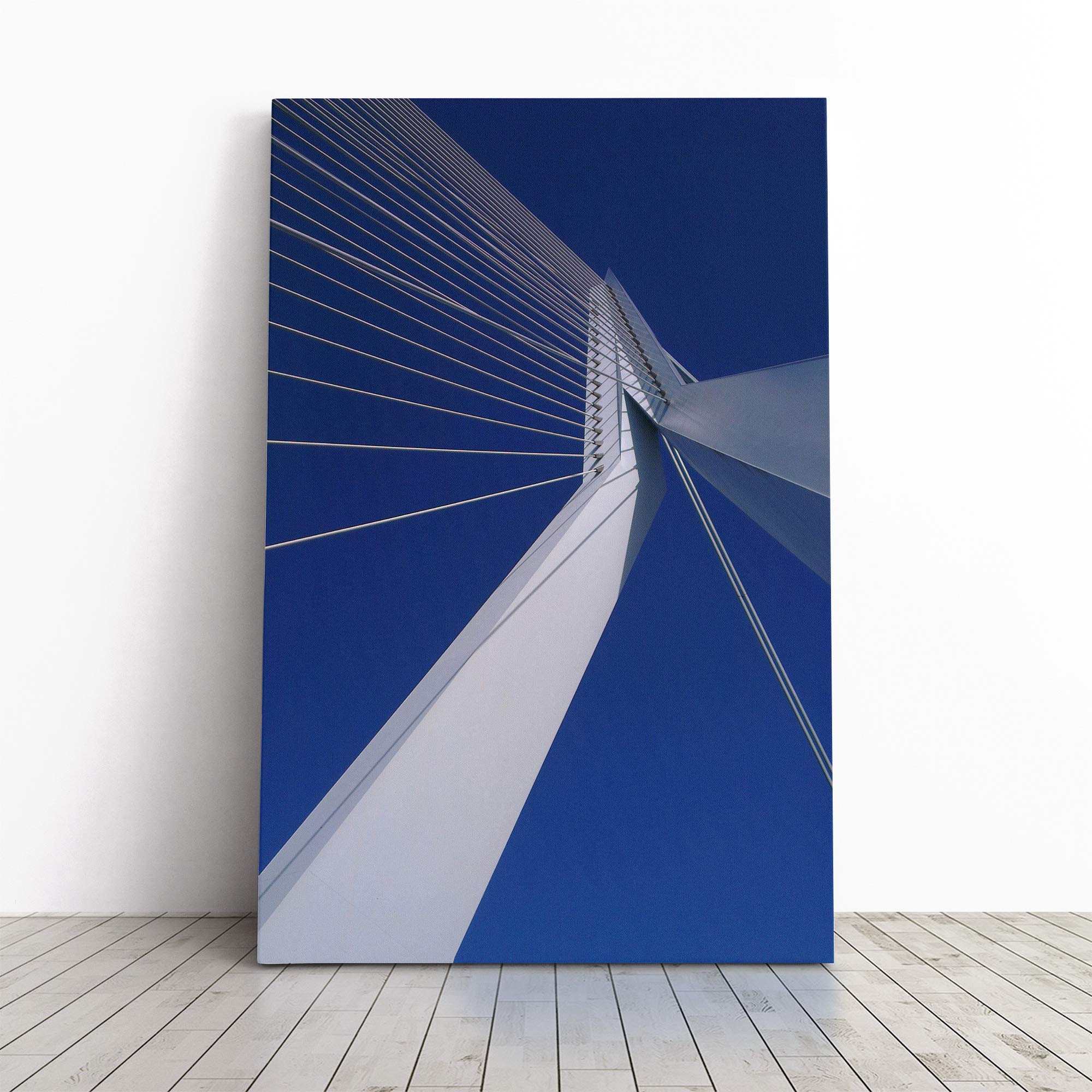 Erasmusbrug Rotterdam Holland Bridge Canvas Print | Gallery Wrapped 30mm Frame Wall Art | 20x14 inches | Ready to Hang | Modern Cityscape Picture | Living Room Bedroom Lounge Office