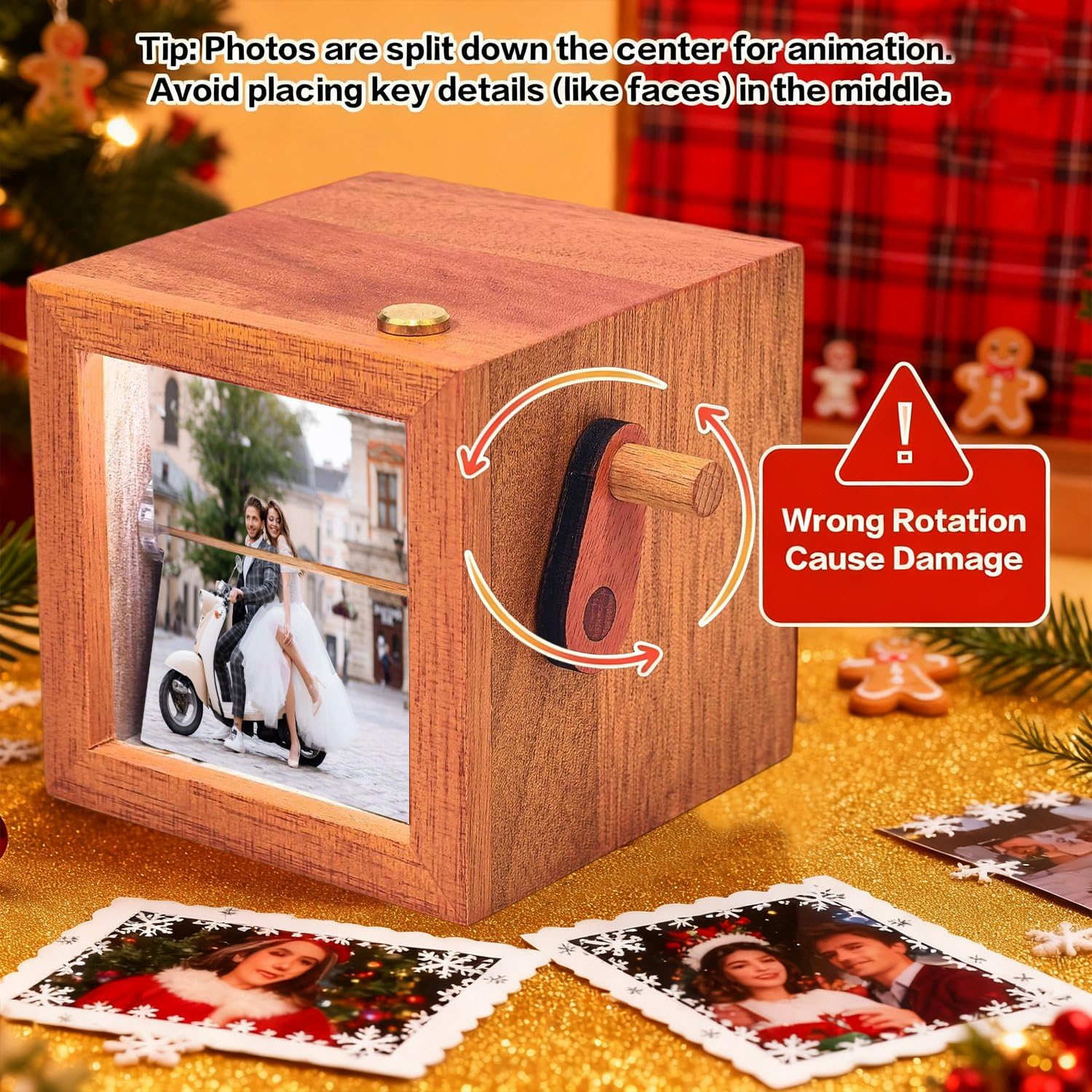 Caja mecánica personalizada para decoración del hogar, regalo de animación de fotos hecho a mano, caja de recuerdo romántica de aniversario hecha a mano