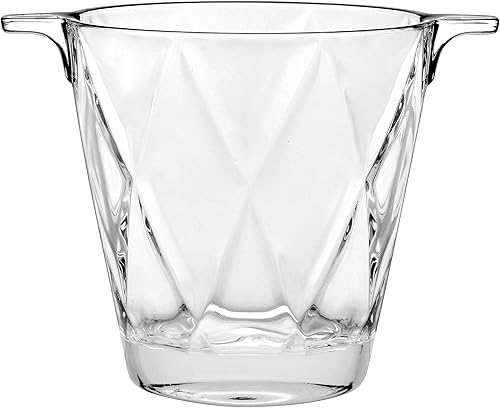 vidrio, cubeta para hielo, 6.0 in de altura, redondo con asas, hecho en Europa - por Barski