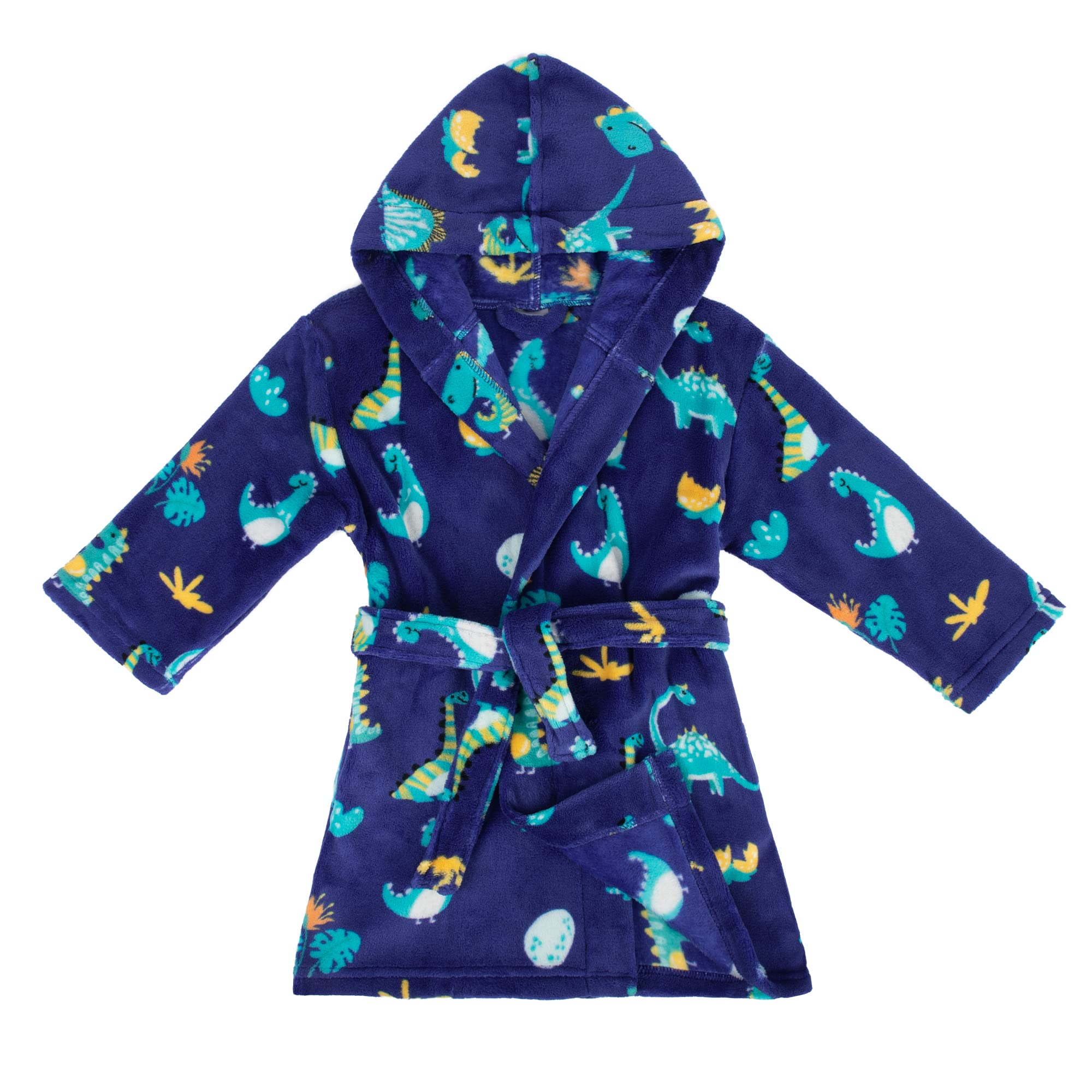 Verabella Boys Girls' Plush Soft Fleece Printed Hooded Cover up