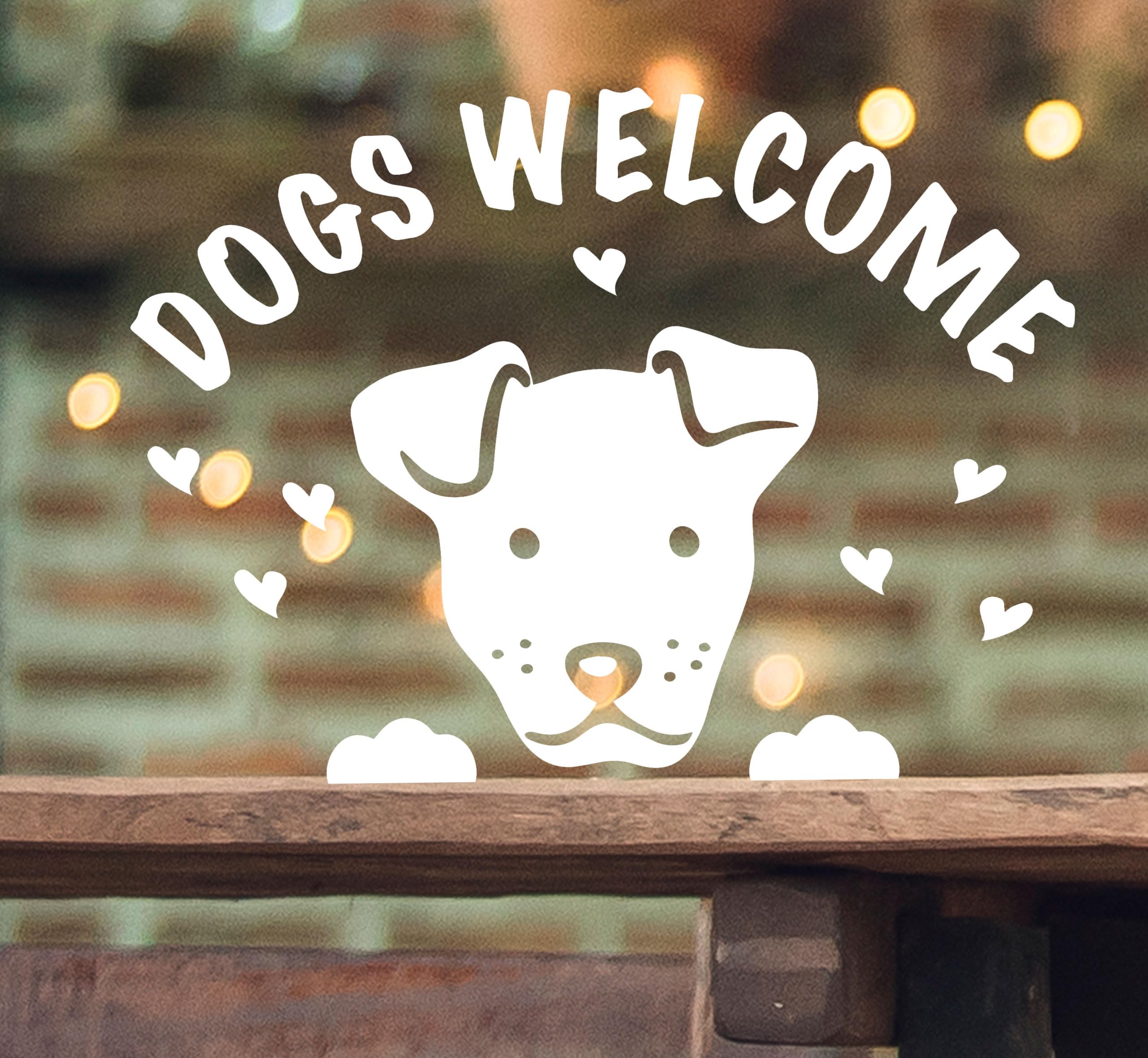 Lot De 2 Autocollants Vinyle "Dog Friendly" Et "Welcome" - Dimensions 15 Cm - Vinyle Brillant 100 Microns - Pour Décoration Intérieur, Véhicule