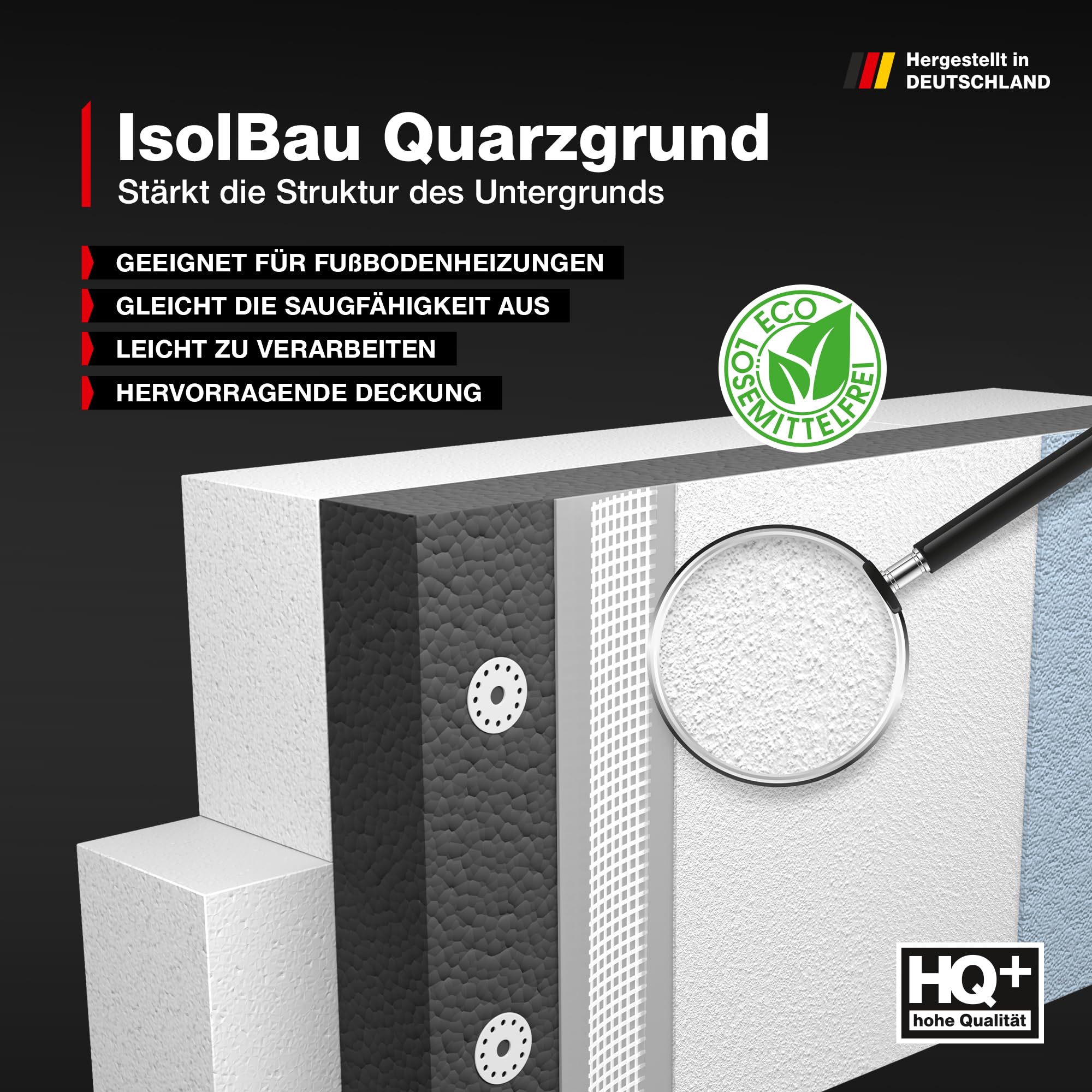 Isolbau Quarzgrund – 15 kg Grundierung für Beton & Holz, Fliesen, Keramik, Fassadenputz - Putzgrund, Fliese auf Fliese, Betongrund, Holzgrund - Wasserdicht, frostbeständig, für innen & außen