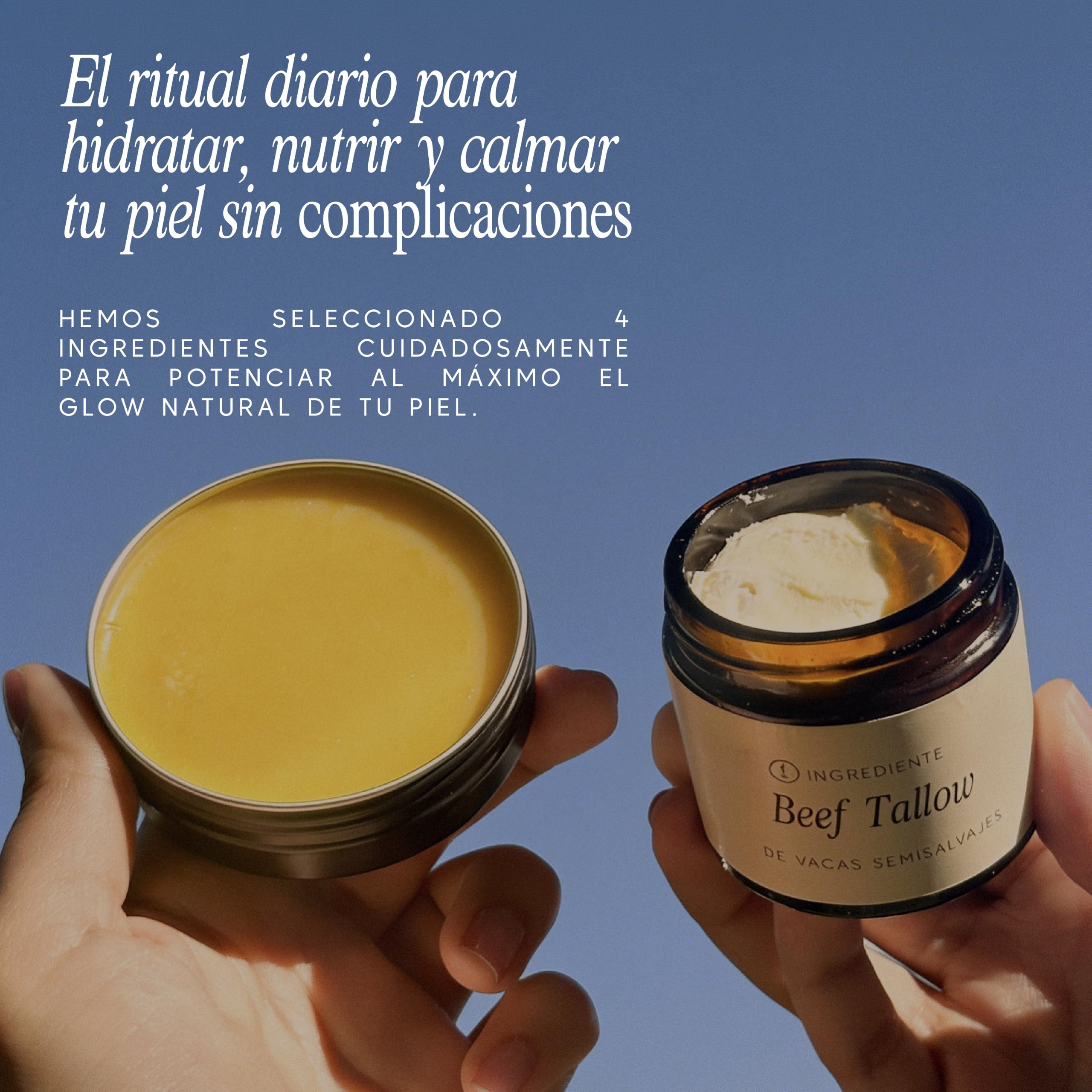 La Artesana Ritual Diario Facial con Beef Tallow | Crema de Día + Regenerador Nocturno | Rutina Facial Artesanal para Piel Sensible, Seca, Reactiva y Deshidratada