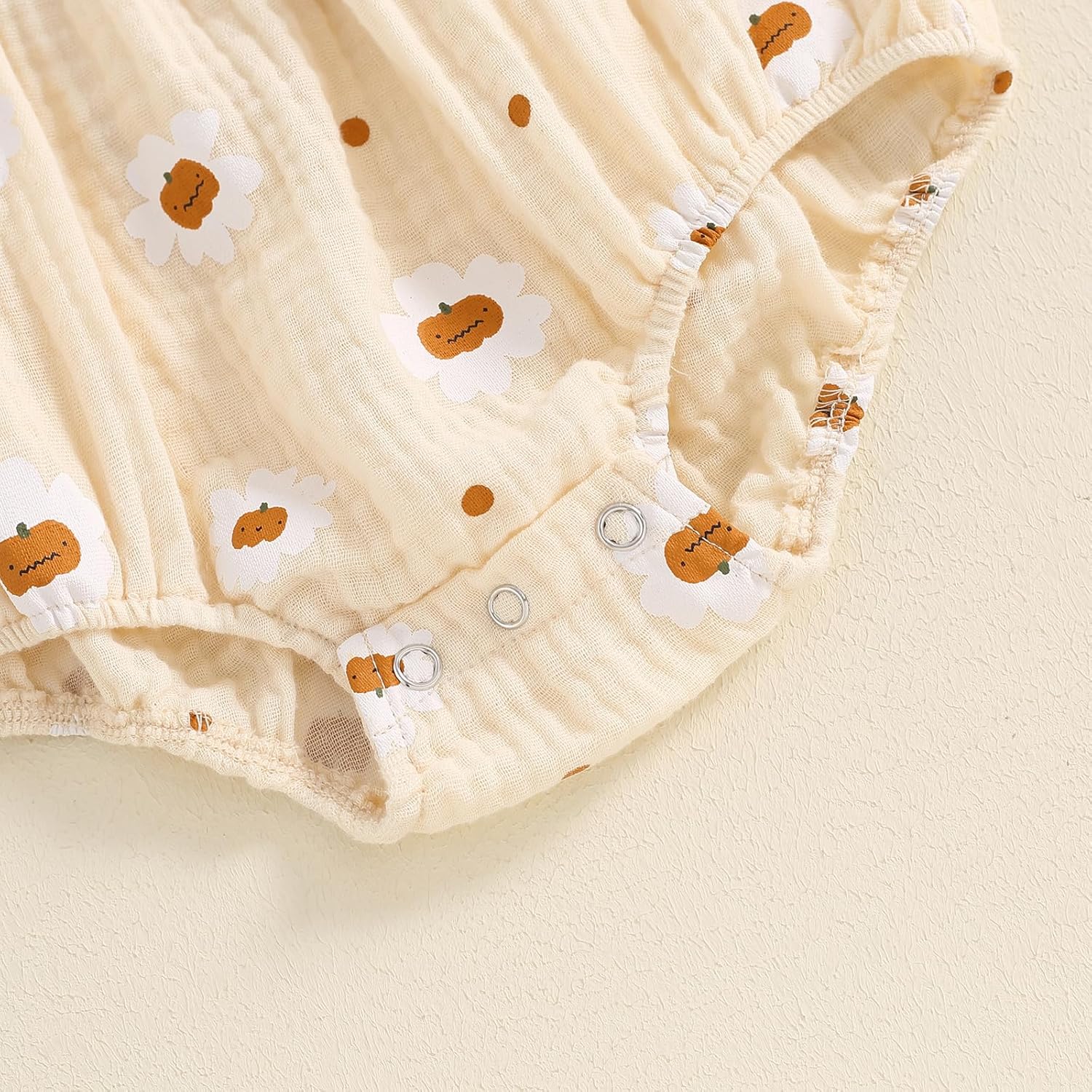 Newborn Baby Girl Halloween Pumpkin Bubble Romper Long Sleeve Ruffle Bodysuit Jumpsuit + Headband Casual Clothes - Image 7