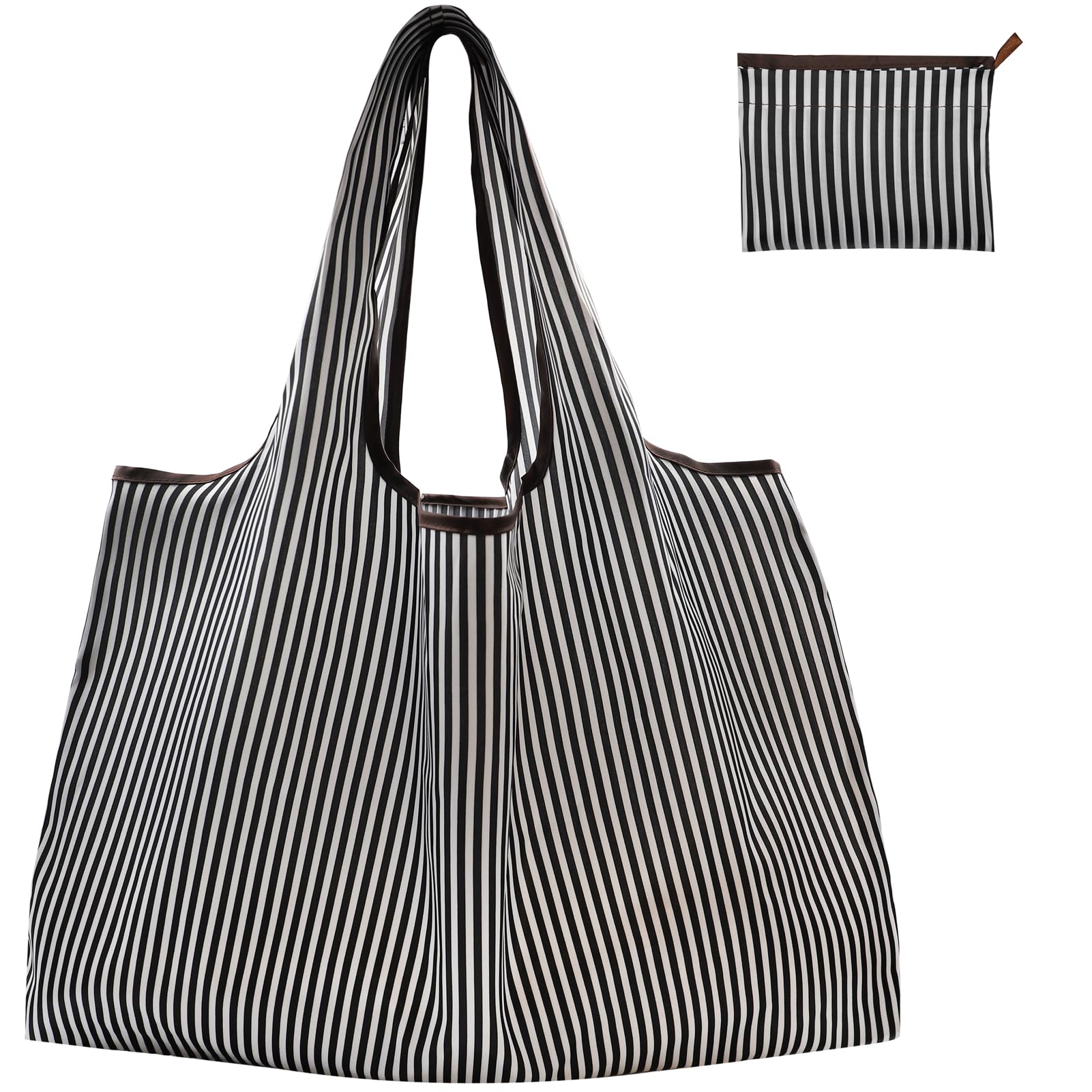 FenFang Reusable Shopping Bags Foldable, Extra Large Grocery Bag, Washable Pocket Shopper Bag