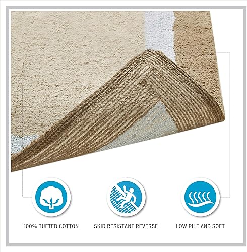 Miniatura 7 de Madison Park Amherst - Alfombras de baño 100 % algodón, ultra suaves, antideslizantes, absorbentes, de secado rápido, 20 x 30 pulgadas, color marrón