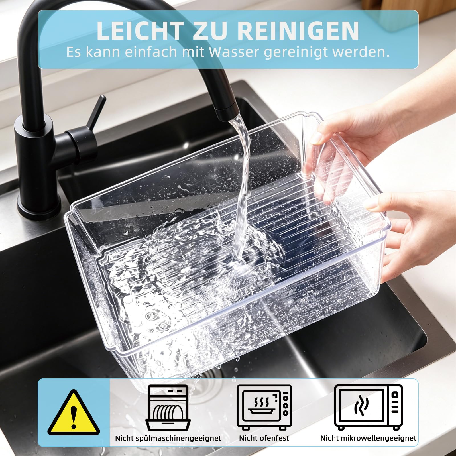 10er Pack Kühlschrank Organizer mit Deckel, Kühlschrank Organizer Stapelbar, BPA-frei, Durchsichtige Kühlschrank Aufbewahrungsboxen für Obst, Gemüse, Lebensmittel