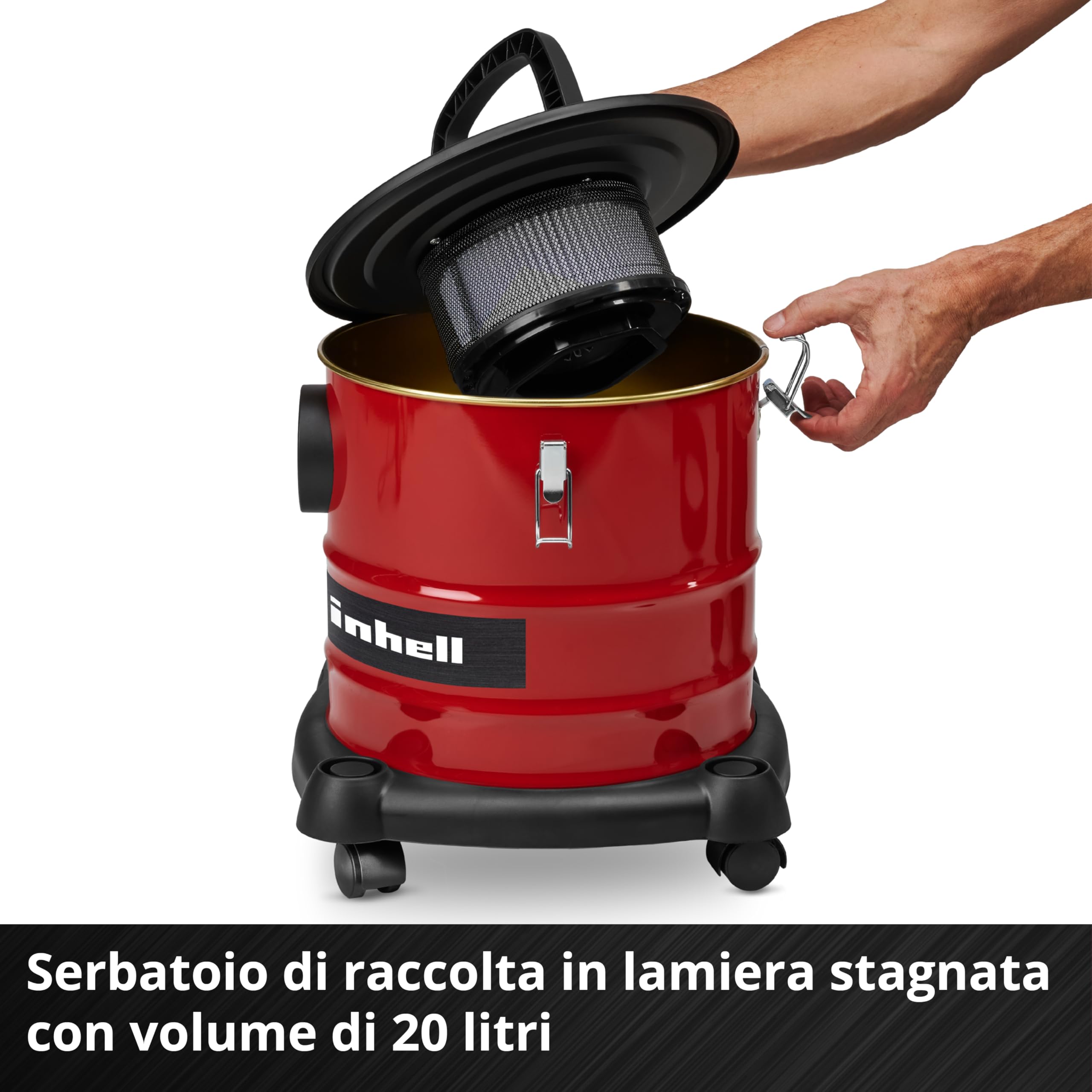 Aspiracenere Einhell TC-AV 2032 DW (850 W, potenza di aspirazione 175 mbar, serbatoio di raccolta 20 L, filtro a pieghe, prefiltro per polveri sottili, funzione soffiaggio, flessibile 1,2 m, cavo 2 m)