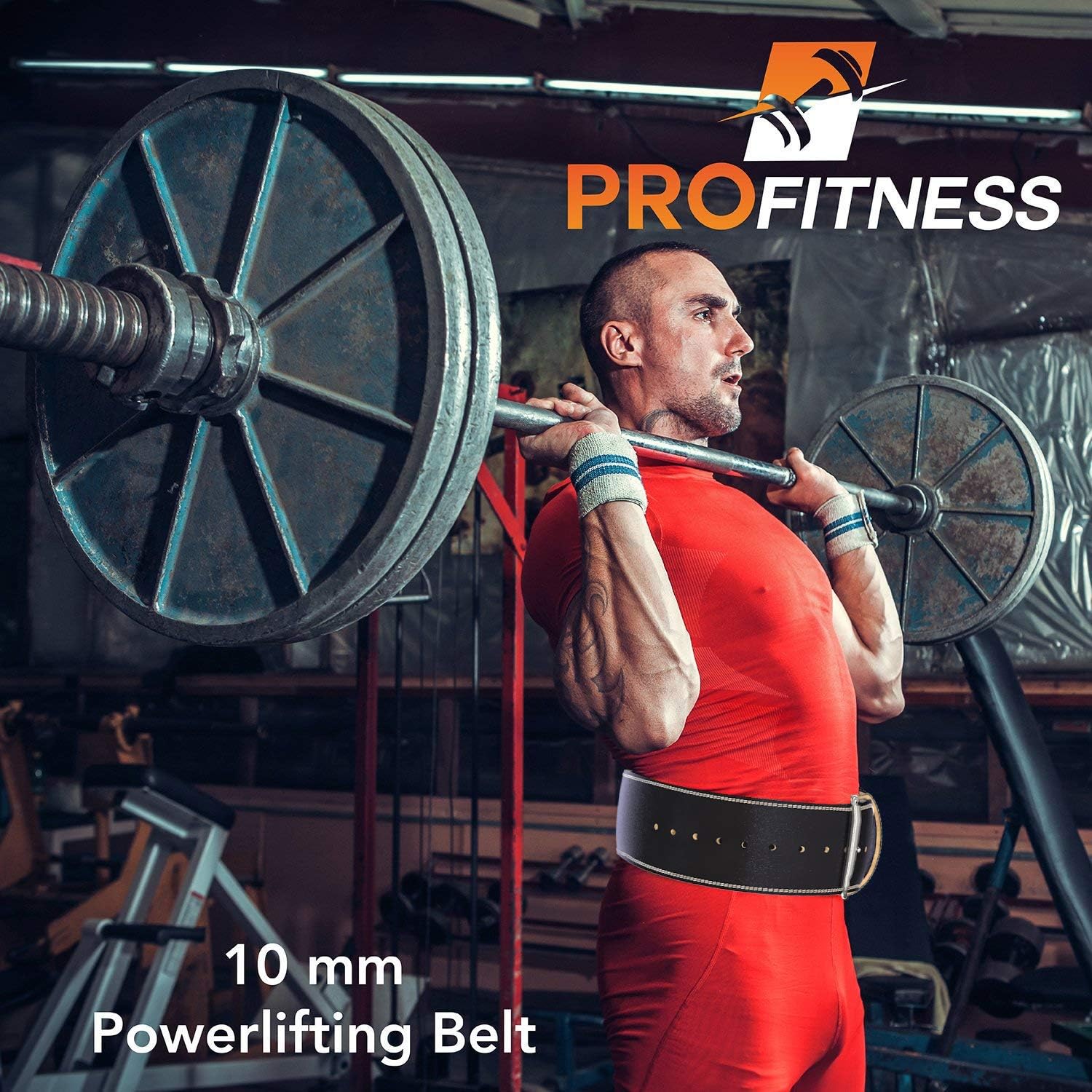 Powerlifting & Weight Lifting Belt (10MM Thick) - Pre Broken-in 4" Wide Genuine Leather for Maximum Support - Great for Heavy Squats, Deadlift, Snatch, Clean and Jerks - for Women & Men