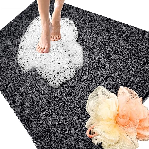 Miniatura 10 de Tapetes de ducha antideslizantes para personas mayores, 24 x 47 pulgadas, extra Lager Loofah, tapetes de baño para ducha, tapete de baño