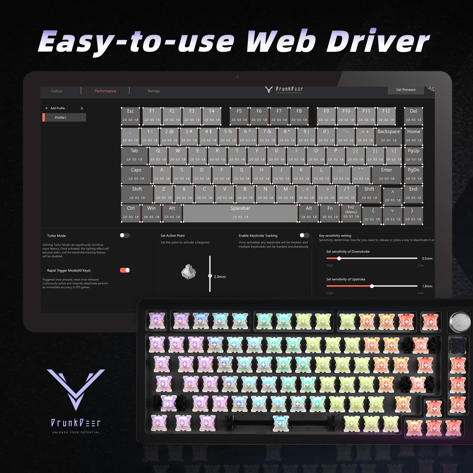 Amazon | DrunkDeer A75 ラピッドトリガー キーボード メカニカル 高速