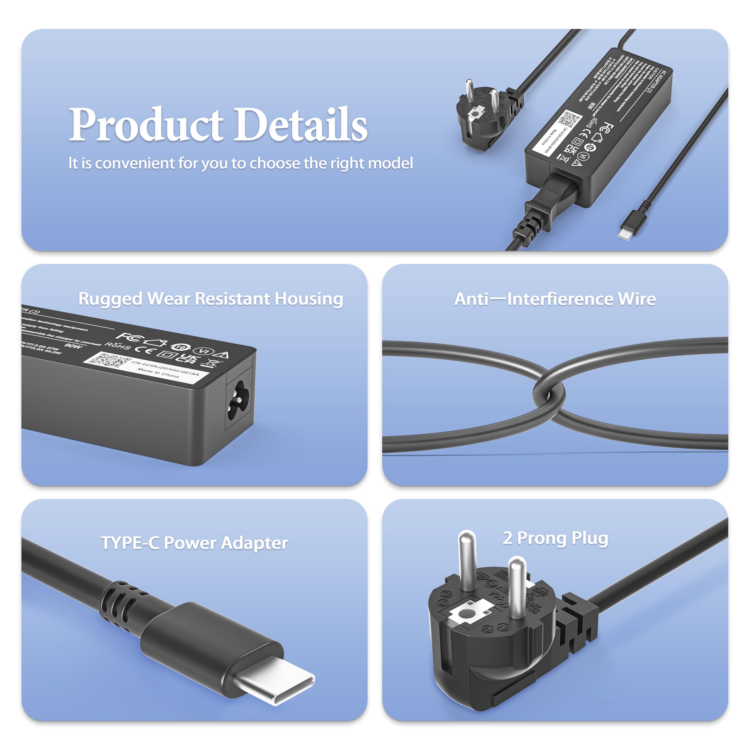 90W USB C Ladegerät Für Dell Latitude & XPS Laptops - Kompatibles Netzteil