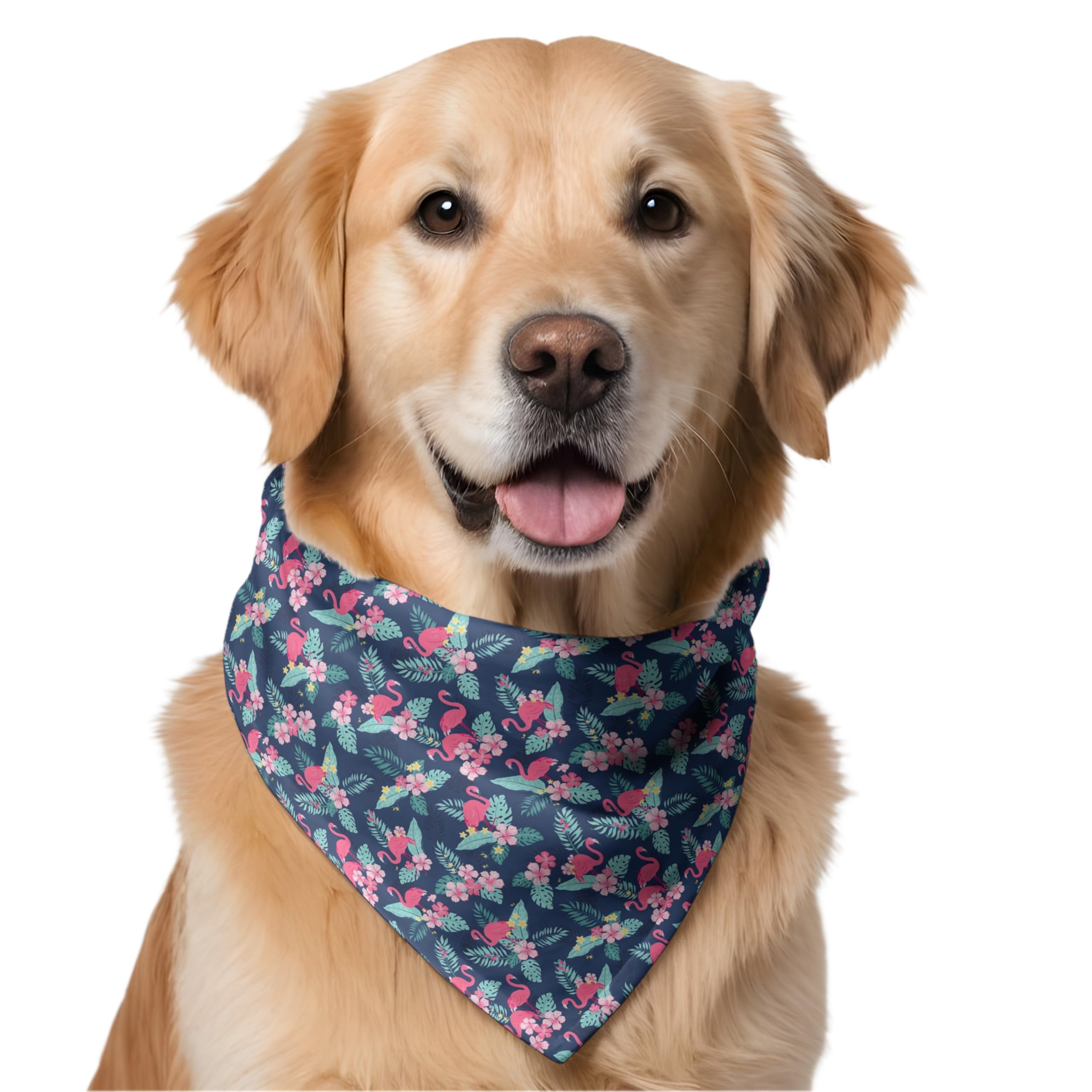 W Brings Flamingo Bird Dog Bandana/Scarf | This Stunning Gorgeous Design Dog Bandana Scarf is Perfect Styling Accessory for Dogs Large, Medium & Small. One Size Fits All. (B0CVDNJ119) Amazon Price History, Amazon Price Tracker
