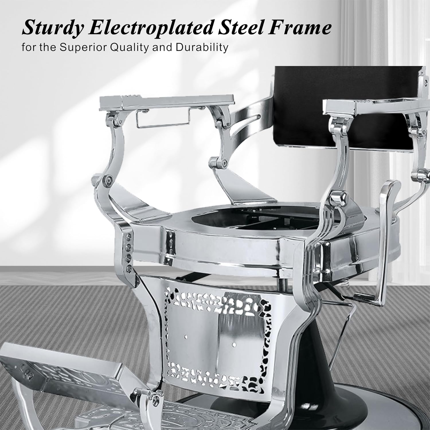 Vintage Barber Chair for Hair Stylist, Heavy Duty Barber Chair for Barbershop Classic, Reclining Hair Salon Chair, Tattoo Massage Spa Beauty Salon Equipment