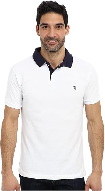 Amazon.com: U.S. Polo Assn. Polo de Slim-fit Solid Pique para hombre, L,  Blanco : Ropa, Zapatos y Joyería