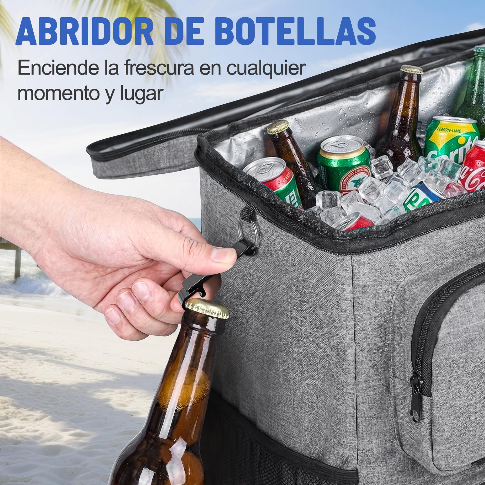 Mochila Nevera Isotermica Neveras Portatil 33L Gran Capacidad Bolsa Térmica, Mochilas Termica Porta Alimentos Cestas Impermeable Portatil para Playa, Picnic, Viaje, Camping, Barbacoa