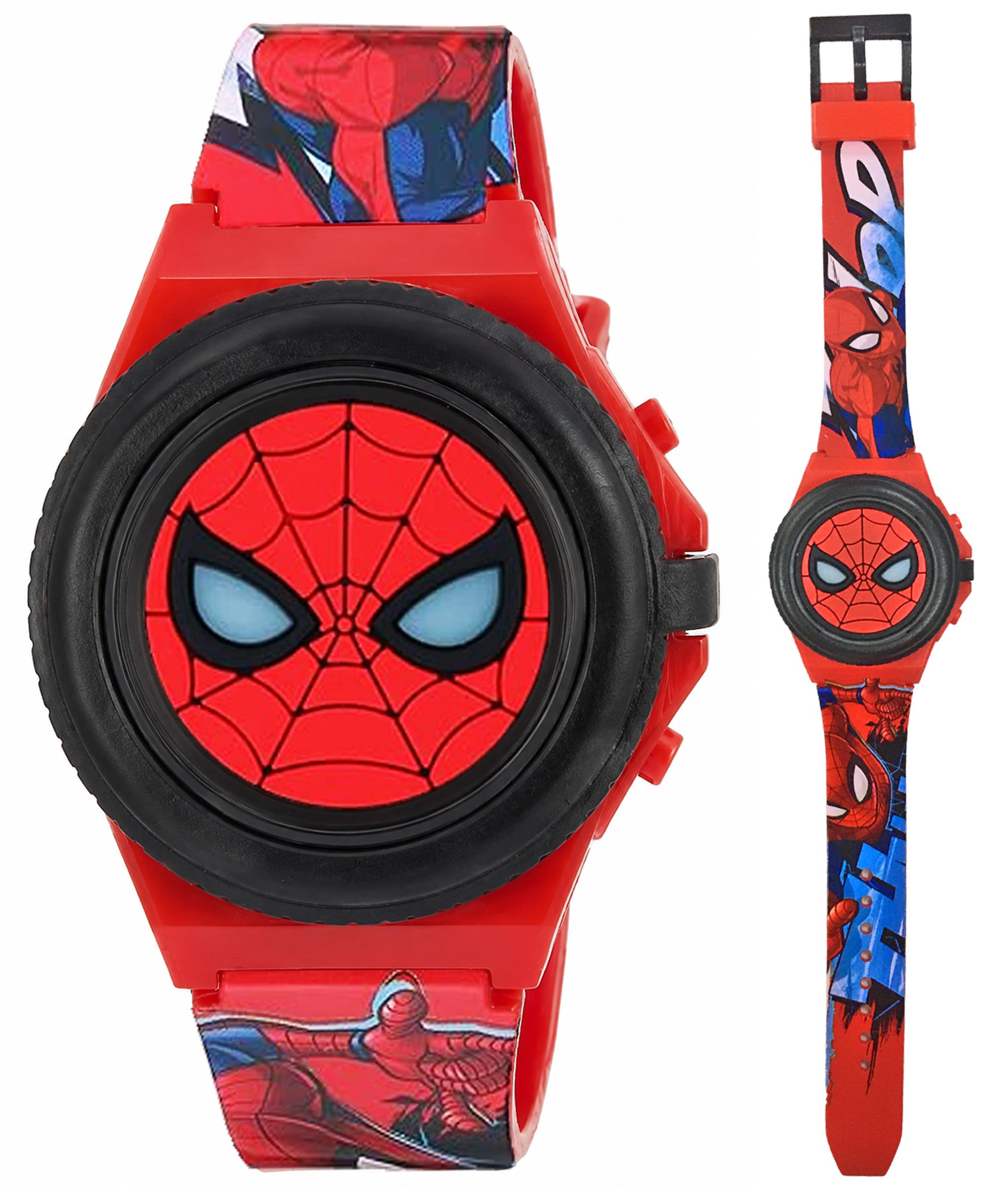 Marvel Spider-Man Kids Watches – Digital Display, Interactive Features, Adjustable Strap, Vibrant Spider-Man Graphics, Durable for Active Kids
