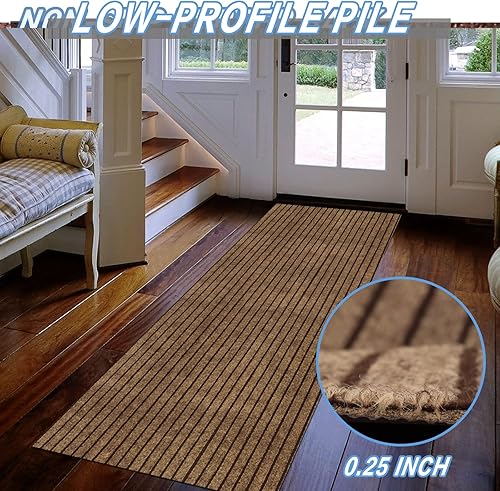 Miniatura 4 de FREADEM Alfombra de pasillo de 3 x 9 pies, para interiores y exteriores, con parte trasera de goma antideslizante para pasillo, pasillo, balcón,