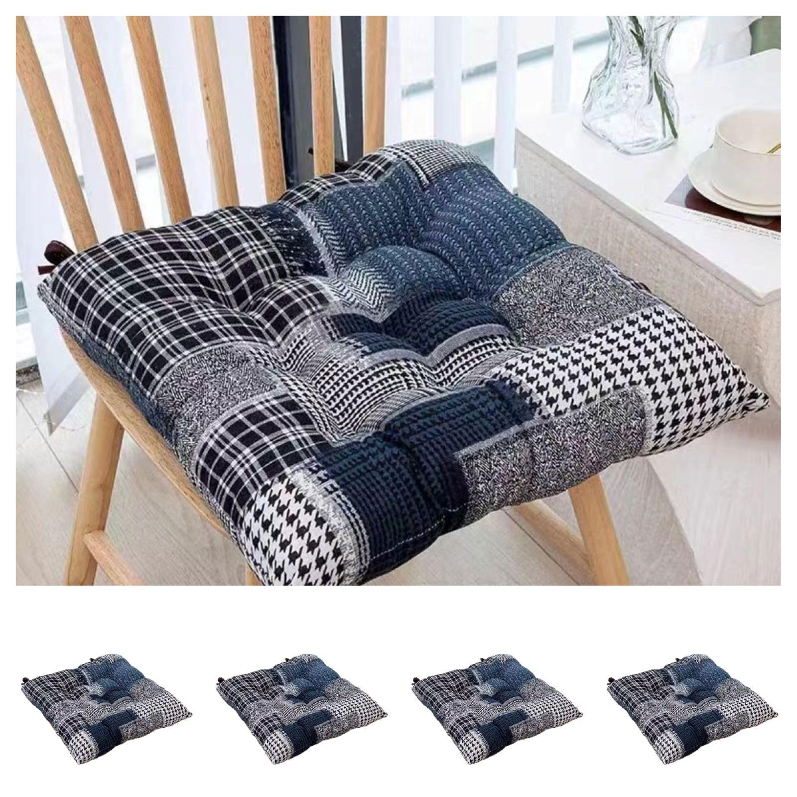 acsewater Moroccan Bohemian Style Square Cotton Linen Cushion, Thickened Yoga Meditation Seat Pad, Ideal For B&B, Coffee Shop & Bay Window Decor 40 * 40cm(4Pcs) โ image 1