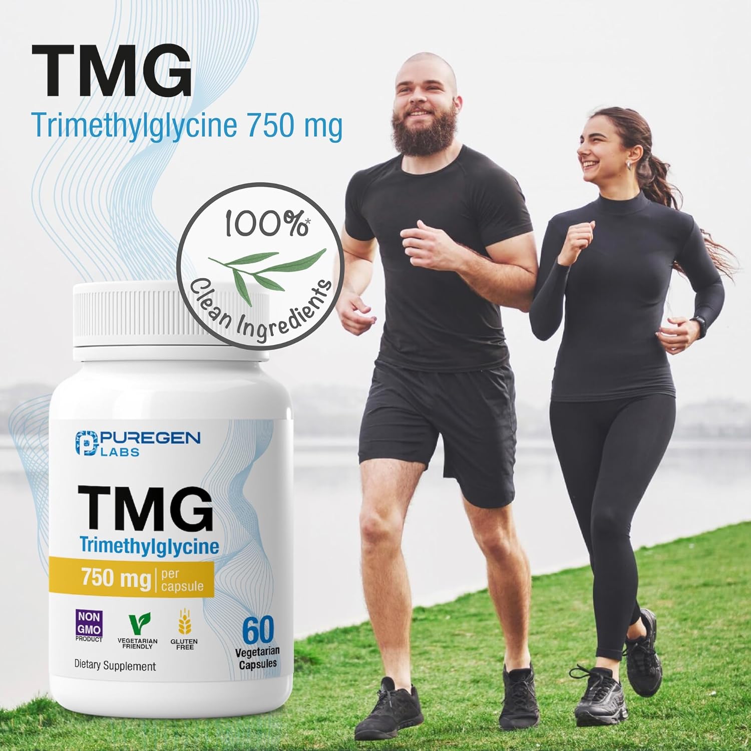 Puregen Labs TMG 750 mg – Trimethylglycine Supplement – Non-GMO, NO Gluten and Dairy - 3 Pack | Total 180 Vegetarian Capsules