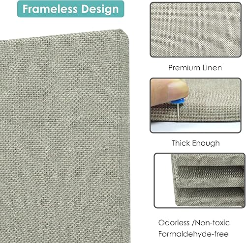 Vista 4 de TroyStudio Tablón de anuncios de tela, 16 x 12 x 0.4 pulgadas, paquete de 6 tableros de mensajes para oficina, hogar, escuela, pin versátil, tablero