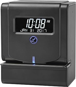 Lathem 2100HD Employee Time Clock for Small Business - Thermal Print Technology, Tru Align System with LED Indicator (Black 9.8 X 6 X 8)