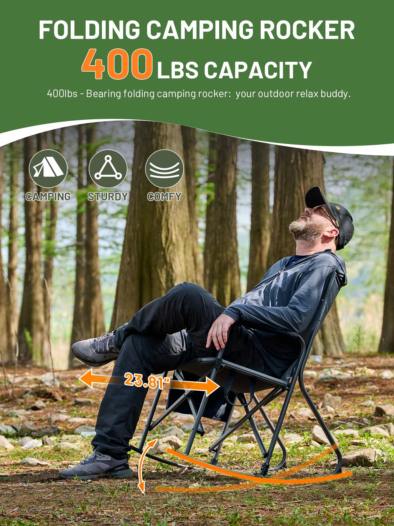 Snapklik.com : Timber Ridge Folding Oversized Rocking Camping Chair ...