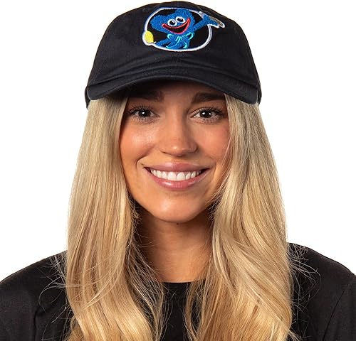 Vista 2 de Culture Fly Poppy Playtime Huggy Welcome OSFM - Gorra ajustable para papá para hombres y mujeres, color negro, Negro