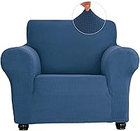 Vista 31 de Funda elástica suave para sofá de 3 cojines, protector de muebles, transpirable, lavable, tela jacquard, cuadros pequeños con parte inferior Beige