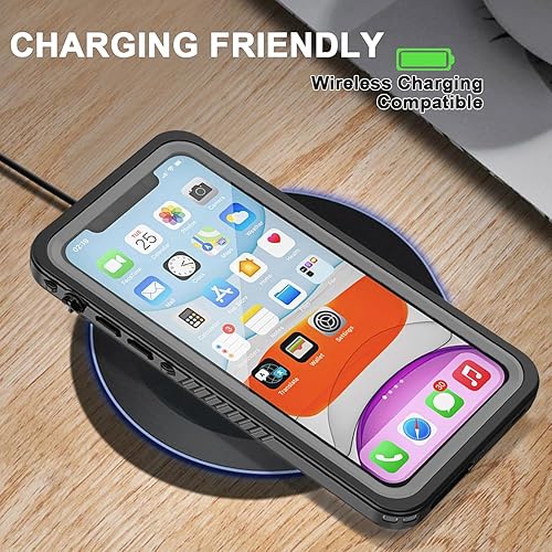 Miniatura 6 de Funda impermeable para iPhone 11 con protector de pantalla, protector de cuerpo completo, a prueba de golpes, a prueba de polvo, a prueba de