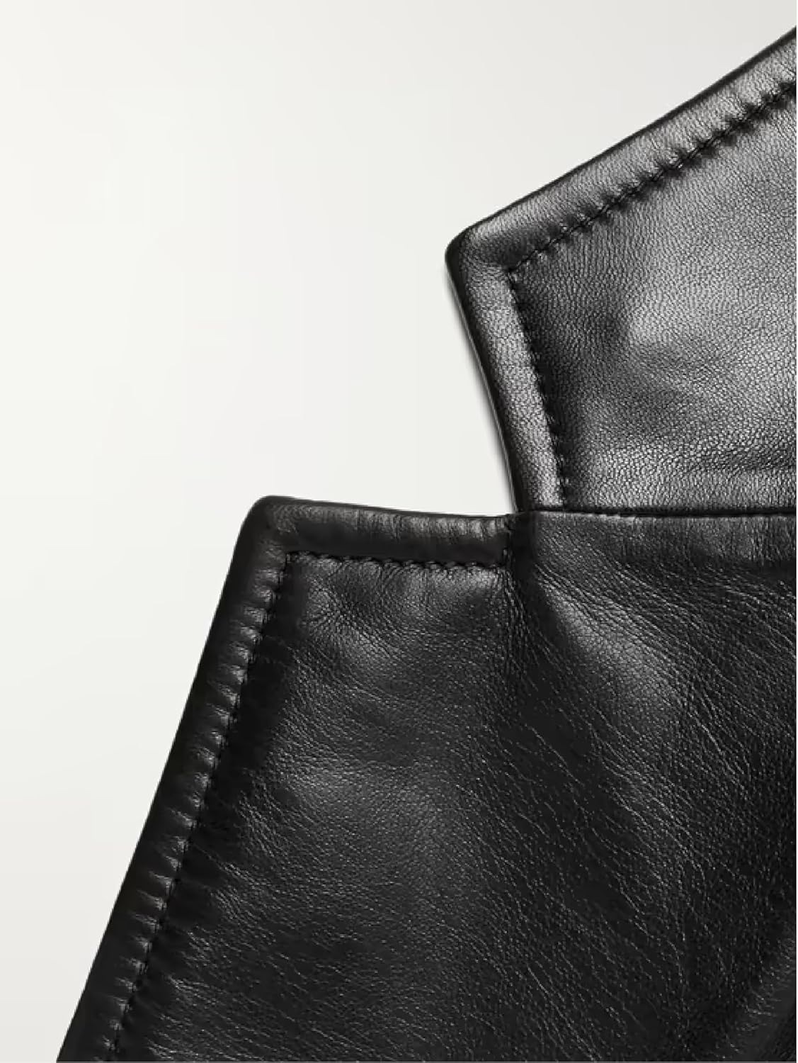 2-Button Premium Leather Blazer for Men - Notched Lapel Casual Coat Style Lambskin Leather Jacket Men XXL