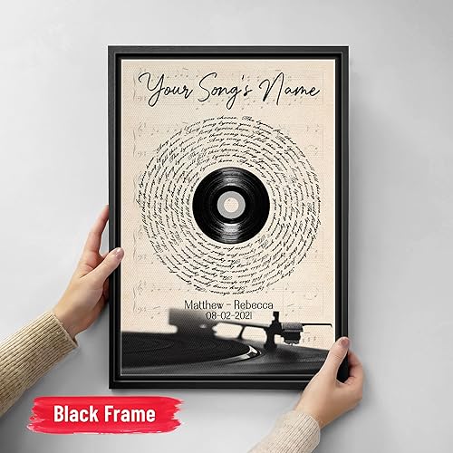 Vista 229 de H-DEWALL Letras de canciones personalizadas con marco, arte de pared musical personalizado para él, decoración sentimental y regalo inspirador