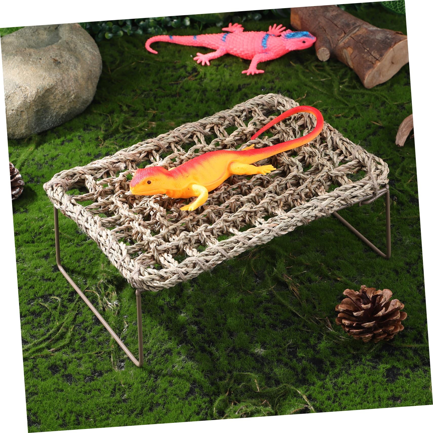 Hamac Tissé pour Dragon Barbu et Lézards 2pcs, Résistant à l'usure, Amovible et Lavable, pour Aire de Repos ou Cachette Terrarium