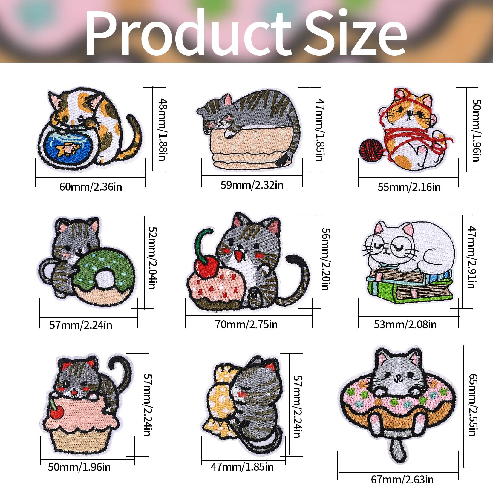 KIYOHARA Toppe Termoadesive Gatto E Musica – Facili Da Stirare Per Personalizzare Magliette, Jeans E Borse – Fai Da Te Creativo Per Bambini