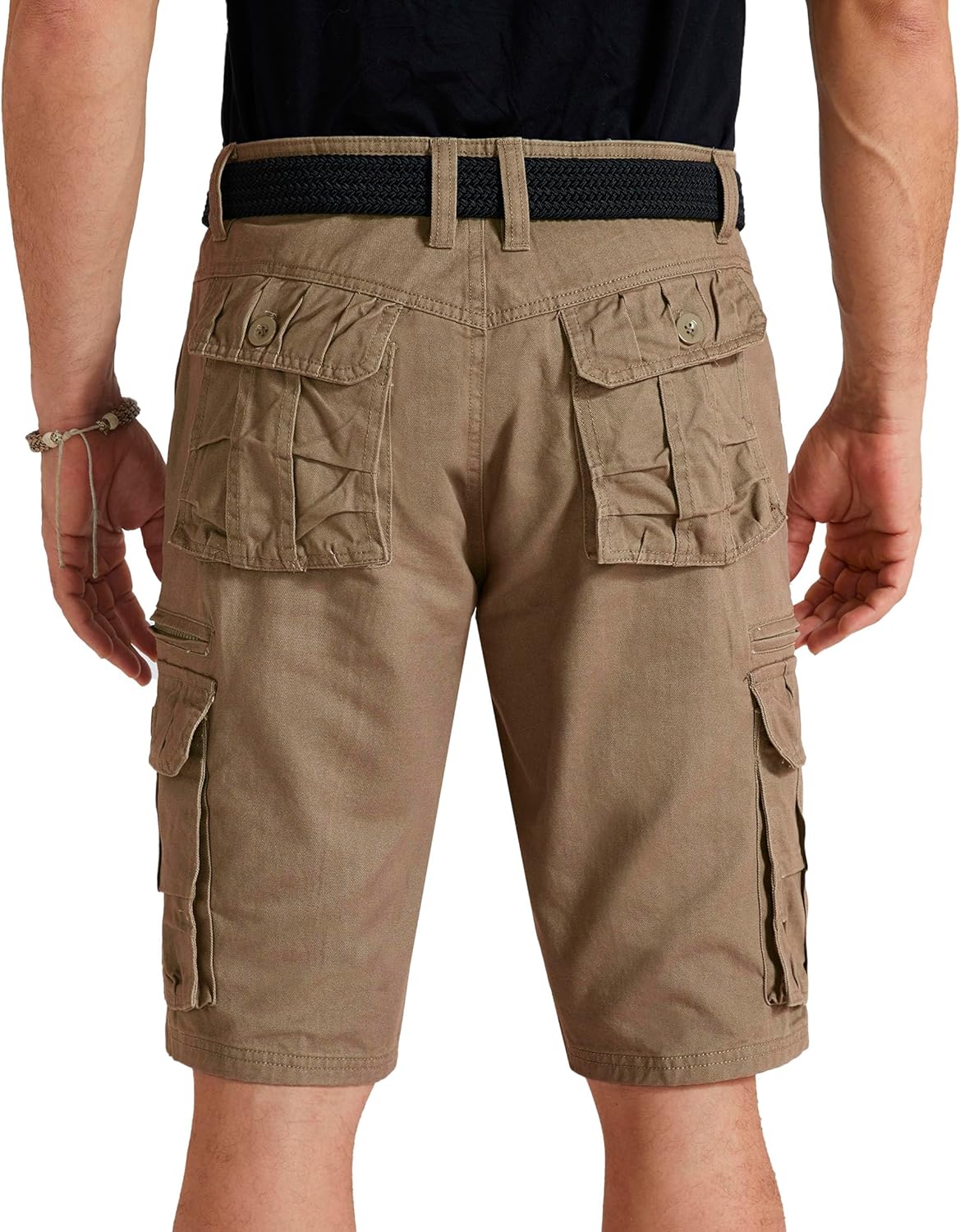 Mens Cargo Shorts Cotton Work Shorts Multi Pocket Casual Workout Shorts for Men NO Belt