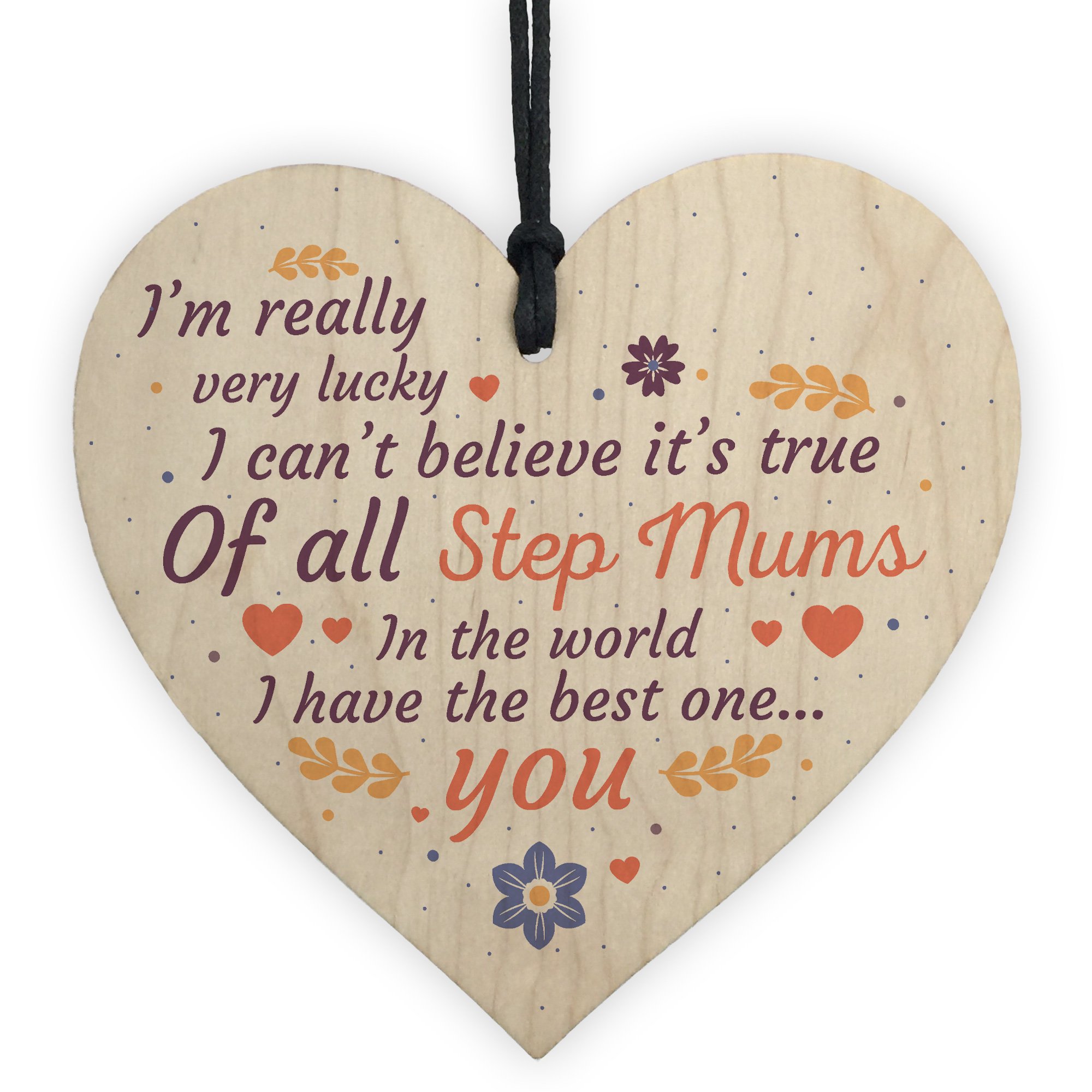 Red Ocean Women's Handmade Best Stepmum Novelty Hanging Plaque Gifts For Mum Thank You Birthday Gifts