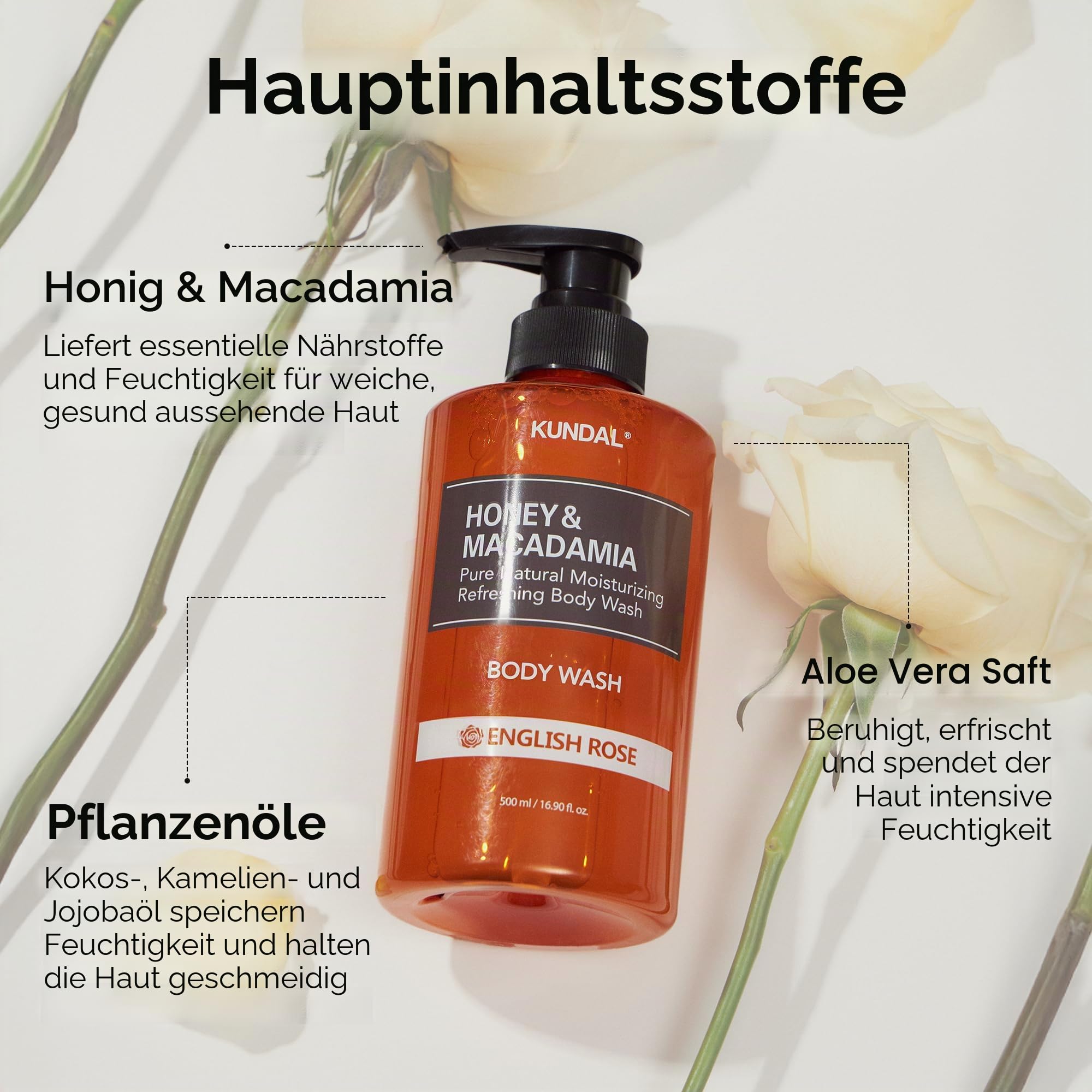 KUNDAL reiner body wash 500ml (babypuder)