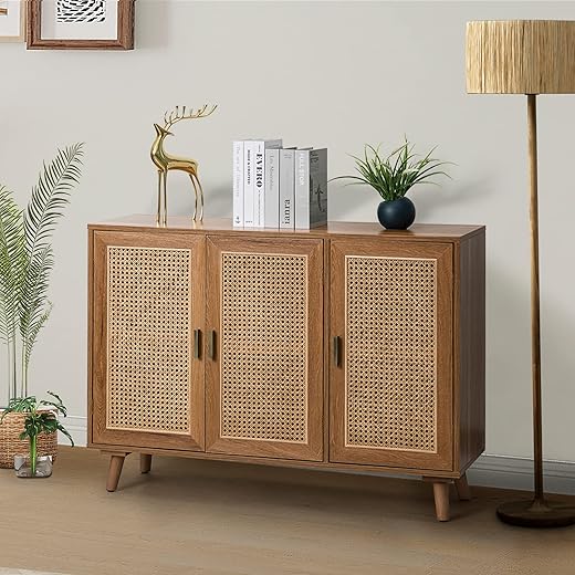 Accent Storage Cabinet with Rattan Doors