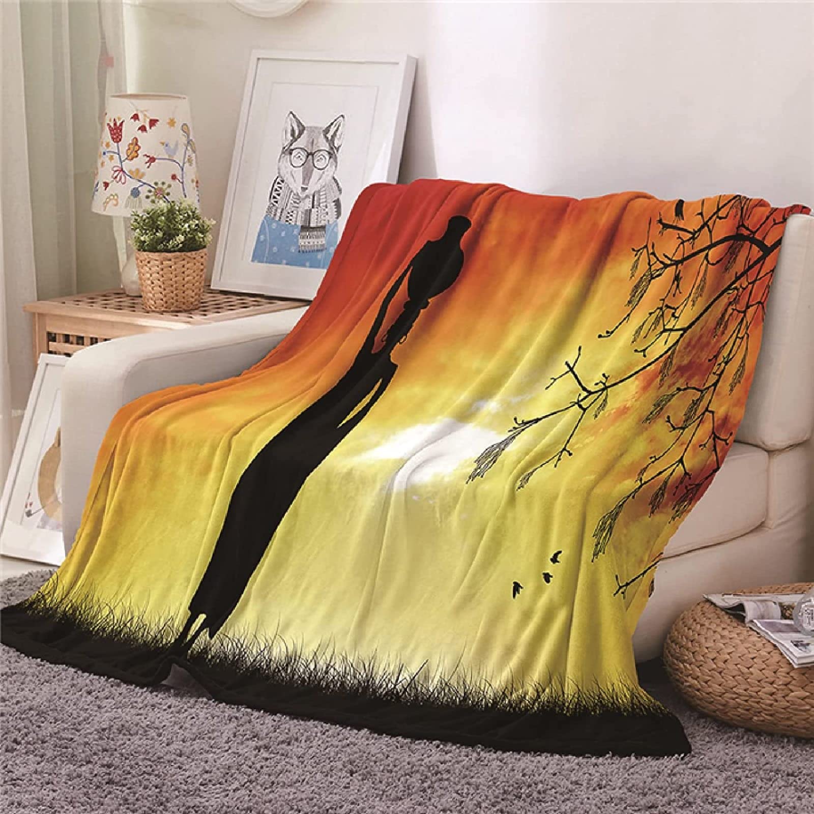 Kuscheldecke 180x200 Afrika, Flanell Fleecedecke 3D Frau Weiche und Warme Decke, als Sofadecke Wohndecke Tagesdecke Wolldecken, für Kinder Erwachsene