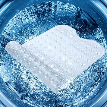 Bathtub Mat - Bath Tub Shower Mat 40 X 16 Inch Extra Large Bathtub Shower Mat with Suction Cups Drain Holes Non-Slip Bath Mat for Tub, Machine Washable Bath Mat (Transparent)